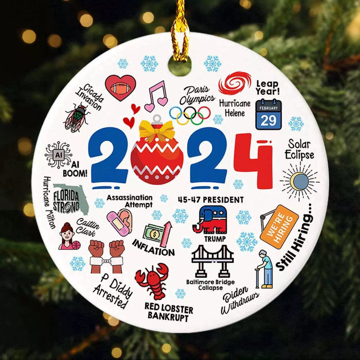 2024 Event Christmas Ornament Major Notable Events Ornament Trump Won Decor