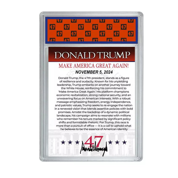 2024 US 47th President Donald Trump Paper Trading Card Holiday Gift Ornament