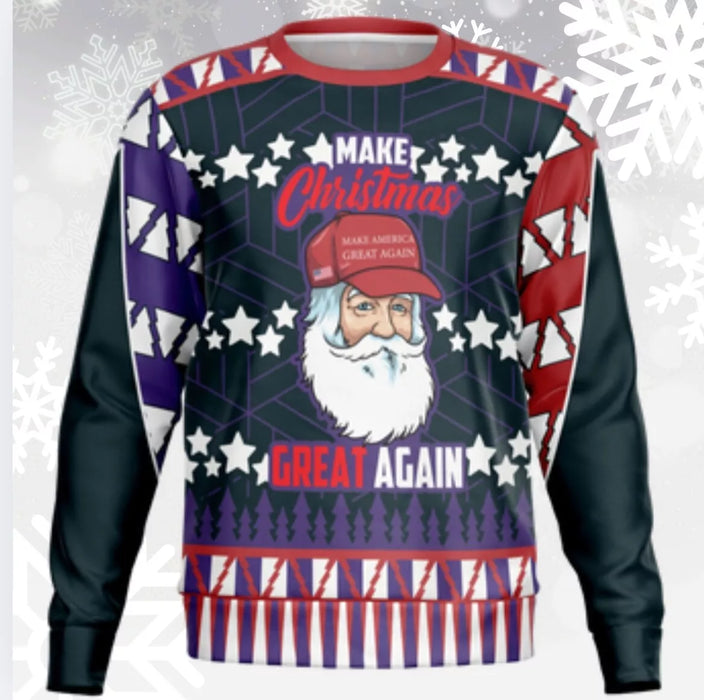 Make Christmas Great Again" Donald Trump Ugly Christmas Sweater Holiday Gift