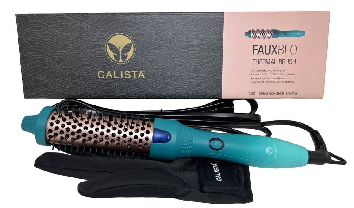 CALISTA Fauxblo Thermal Brush 1.25 Airless Blowout Short Hair Ombre Gem Emerald