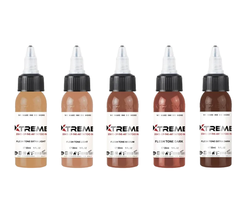 XTREME 5 Color Flesh Tone Set 1/2oz Pigment Tattoo Ink