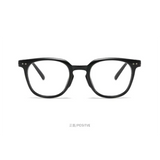 FELRES Anti Blue Light Full Frame Myopia Nearsighted Glasses Men Women Square Glasses (BLACK)