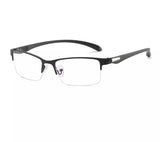 FELRES Half Frame Anti Blue Light Myopia Nearsighted Glasses Men Retro Business Glasses