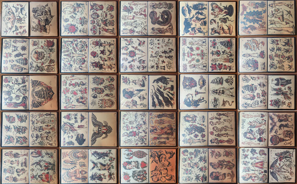 SAILOR JERRY Traditional Vintage Style Tattoo Flash Portfolio Book 50 Sheets