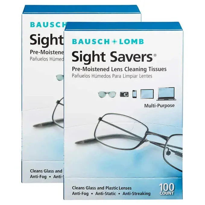 Bausch & Lomb Sight Savers Pre-Moistened Lens Cleaning Tissues 2 Packs/200 Wipes