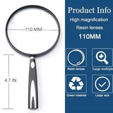 ENYSAON Handheld Magnifying Glass for Reading 10x 30x Handheld Magnifier 110mm Shatte...