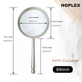 HOPLEX Handheld Magnifying Glasses 5x Reading Magnifier with Shatterproof Metal Hand...