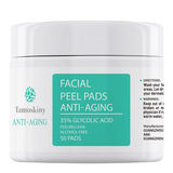 TAMOSKINY Glycolic Acid Peel Pads 35% - Exfoliate, Brighten Skin, 50ct