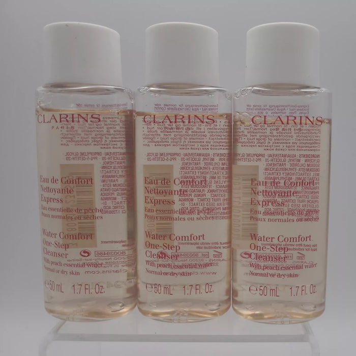 LOT OF 3 Clarins Water Comfort One Step Cleanser w Peach 1.7oz Normal Dry Skin