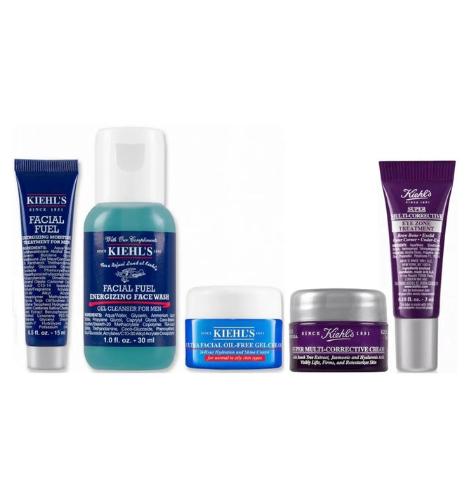 KIEHL'S Facial Fuel Wash Corrective Ultra Gel Cream Eye Treatment 5Ps Travel Set