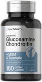 HORBAACH Glucosamine Chondroitin plus MSM & Turmeric | 180 Caplets Non-GMO | by Horbaach