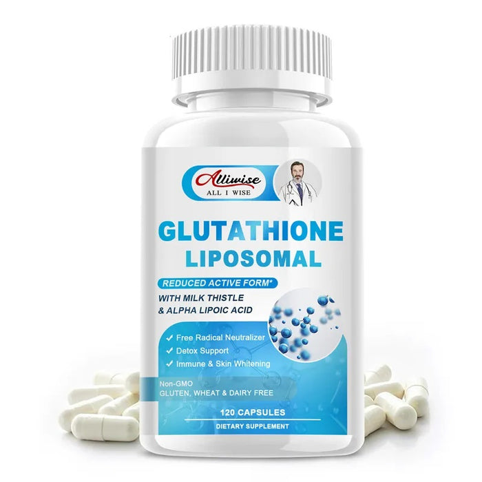 ALLIWISE L-Glutathione Capsule Natural Antioxidant Anti-Aging Skin Whitening Pills 1000mg