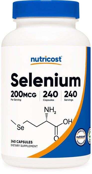 NUTIRICOST Selenium 200mcg 240 Veggie Capsules Non-gmo Gluten