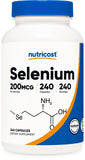 NUTIRICOST Selenium 200mcg 240 Veggie Capsules Non-gmo Gluten