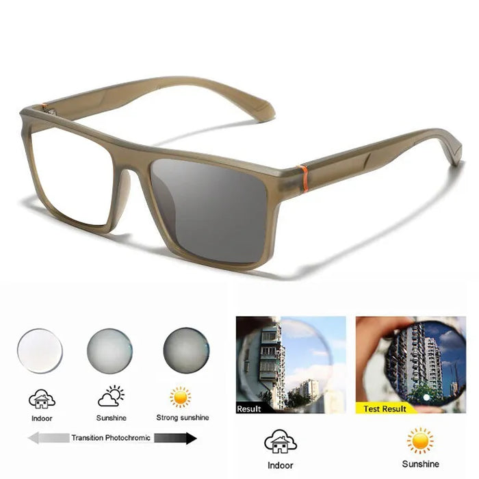 FELRES Sports Square Photochromic Myopia Nearsighted Glasses For Men TR90 Sunglasses