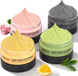 SHVYOG 4Pcs Anti-Aging Anti-Acne Clay Mask Set Deep Cleansing Moisturizing Refining Kit