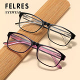 FELRES Square Blue Light Blocking Myopia Nearsighted Glasses Men Women Fashion Glasses (BLACK -1.5))