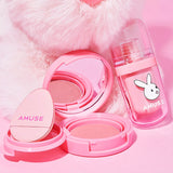 AMUSE Bunny Tongue Lip and Cheek Kit Set Blusher +  Tint  + Lip brush K-Beauty