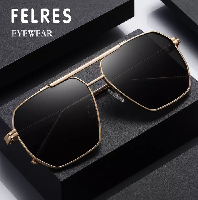 FELRES Men Women Metal Tinted Myopia Nearsighted Distance Glasses Outdoor Sunglasses