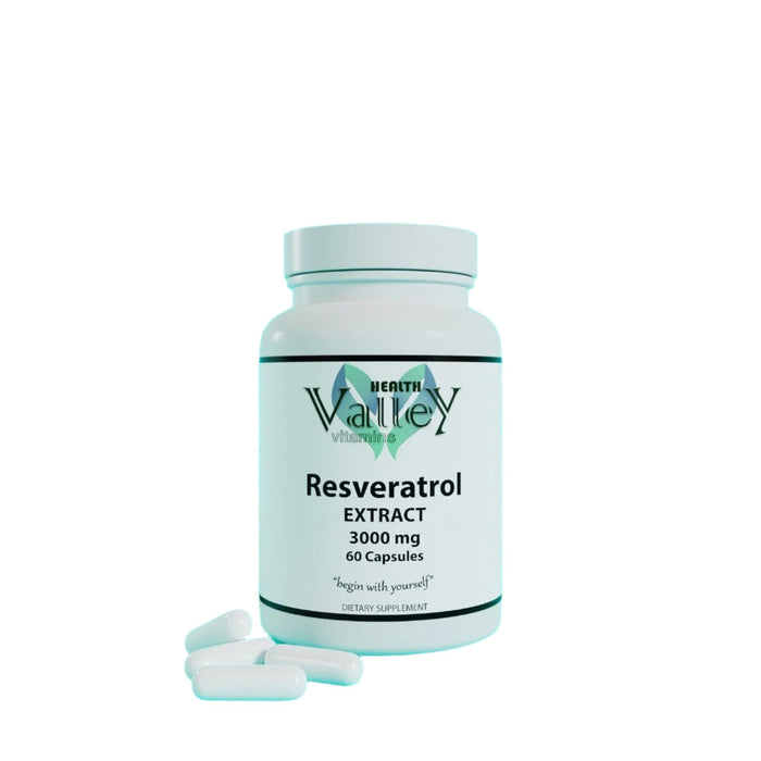 HEALTH VALLEY VITAMINS Resveratrol Extract 3000mg, Anti Aging, Joint Pain