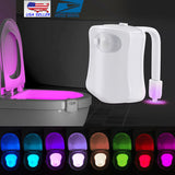 TECHTONGDA 8-Color Motion-Activated Toilet Night Light for Toilet Bowl