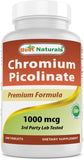 BEST NATURALS Chromium Picolinate 1000 mcg - 240 Tablets