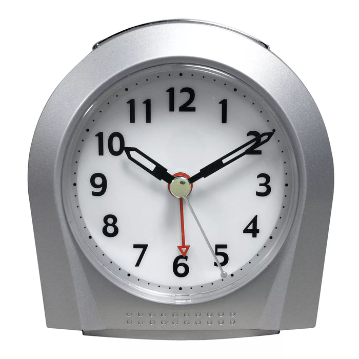 EQUITY BY LA CROSSE 21103 Equity by La Crosse Night Vision Silent Sweep Analog Alarm Clock - Silver