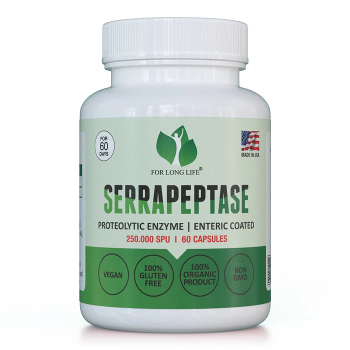 Serrapeptase Supplement – 250,000 SPU, 90 Capsules