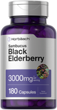 HORBAACH Black Elderberry Capsules - 180 Count