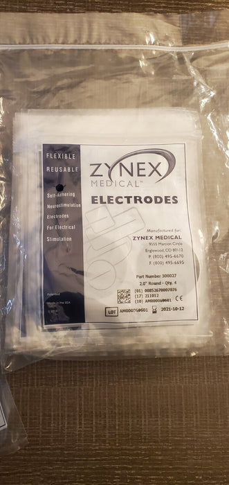 New Zynex Medical Tens Unit Electrodes 2" Round Pads 40 [10 Packs Of 4]