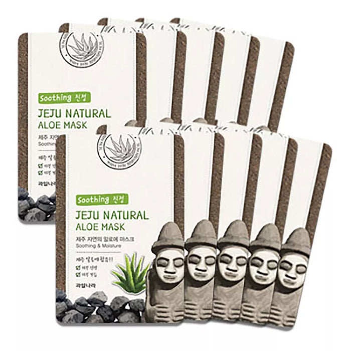 WELCOS Jeju Natural Aloe Facial Mask Soothing Moisturizing 10pcs Korea Cosmetic