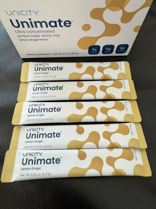 Unicity Unimate Yerba Mate Supplement LEMON GINGER 5 Packets