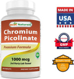 BEST NATURALS Chromium Picolinate 1000 mcg - 240 Tablets