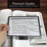 MAGNIPROS 3x (300%) Page Magnifying Lens With 3 Bonus Bookmark Magnifiers for Reading