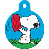 Snoopy Bowl Circle Pet ID Tag Dog Name ID Tag with Free Engraving Dog ID Tags