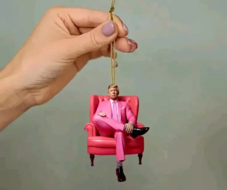 Donald Trump Christmas Ornament Pink