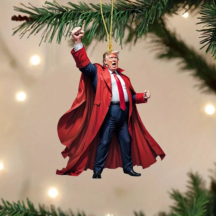 Donald Trump 2024 Acrylic Christmas Keepsake – Festive Patriotic Tree - decor