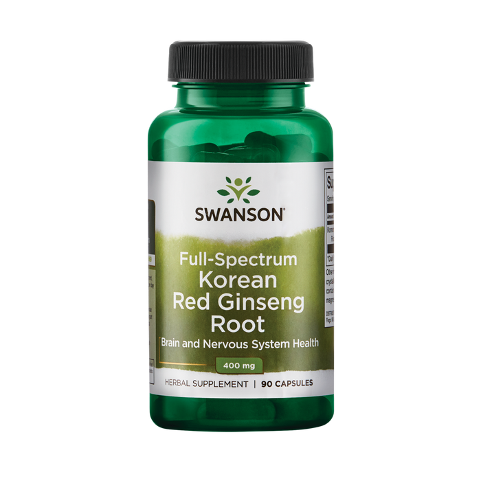 SWANSON Health Products Full-Spectrum Korean Red Ginseng Root 400 mg 90 Caps