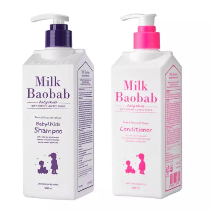 Milk baobab Baby & Kids Shampoo + Conditioner 16.9oz Bubble Gum Scent Korea Made