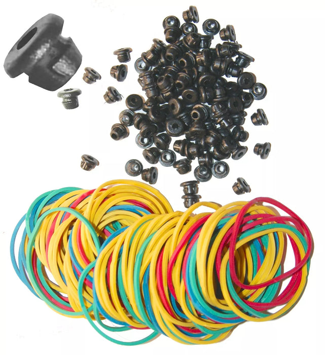 100 Black Grommet Nipples 100 Color Rubber Bands Tattoo Kit Supply