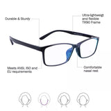 MUCH Glasses for Computers and Gamers Help with Blue Light Blocking Anti-Fatigue Glasses