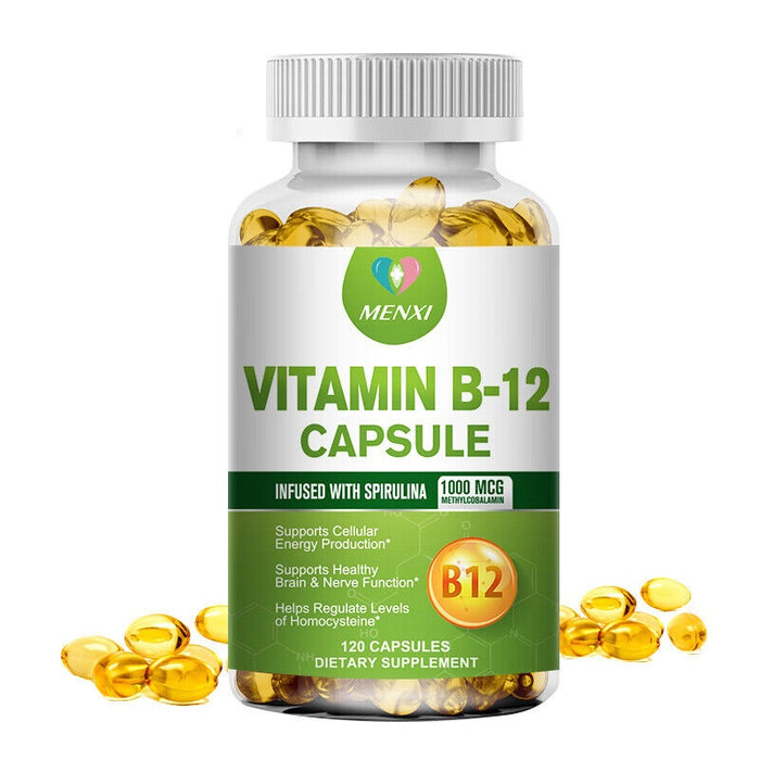 MENXI Vitamin B-12 Complex, B Vitamins for Energy, Cardio, Eyes & Nervous System Pills