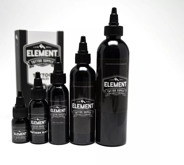 ELEMENT TATTOO SUPPLY Black Tattoo Ink - Outlining - Shading - Permanent 2oz