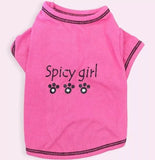 Dog Tee Cotton Jersey T-Shirt "Spicy Girl" Pink / Small Shirt for Dogs