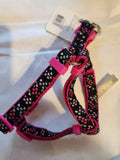 TOP PAW Dog Step-In Harness Small 12-20" girth - Black/Pink/Hearts