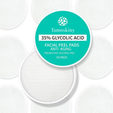 TAMOSKINY Glycolic Acid Peel Pads 35% - Exfoliate, Brighten Skin, 50ct