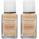 NEUTROGENA 2pcs Skin Clearing Oil Free Makeup Blemish Treatment Nude 40