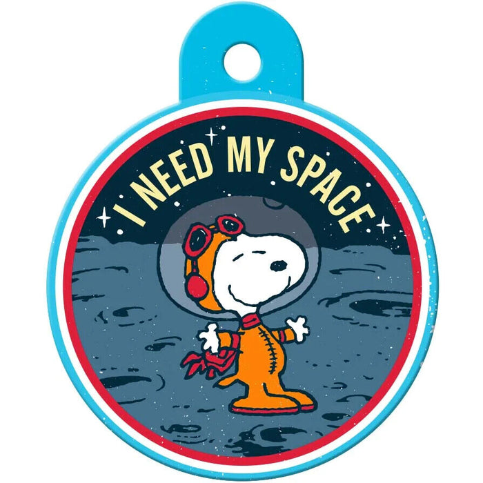 Snoopy "I Need My Space" Dog ID Tag / Snoopy DOG Pet ID Tag, with Free Engraving