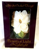 NIP Magnolia Flower Plug In Nightlight by Ibis & Orchid Flowers of Light 5" NEW