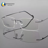 Men's β-Titanium Rimless Reading Glasses UV400 Coating Lens Reader (+1.75)